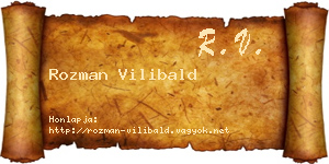 Rozman Vilibald névjegykártya